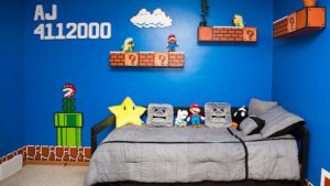 Kamar AJ yang terinspirasi dari Mario Bros